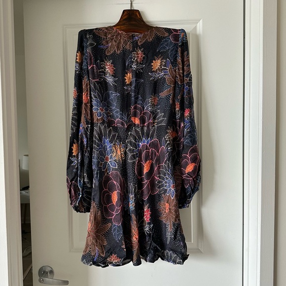 Farm Rio Black Sparkle Flowers Mini Dress - Picture 9 of 10